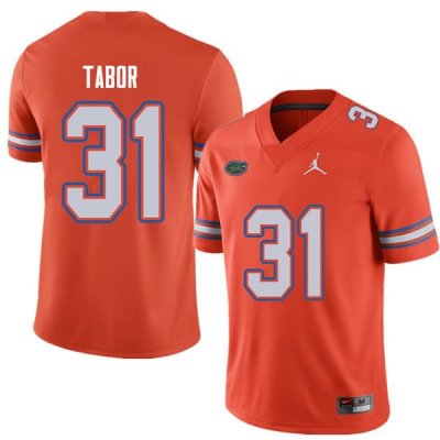 Men's Florida Gators #31 Teez Tabor NCAA Jordan Brand Orange Authentic Stitched College Football Jersey VYR2062KC